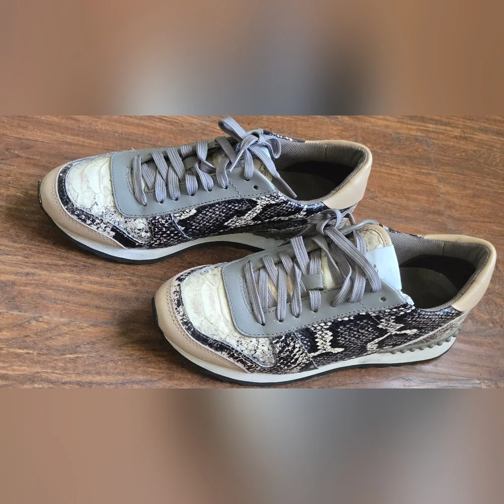 Coach Moonlight Anaconda/Nap Sz 9.5 Sneakers Nappa Leather Snake Emboss